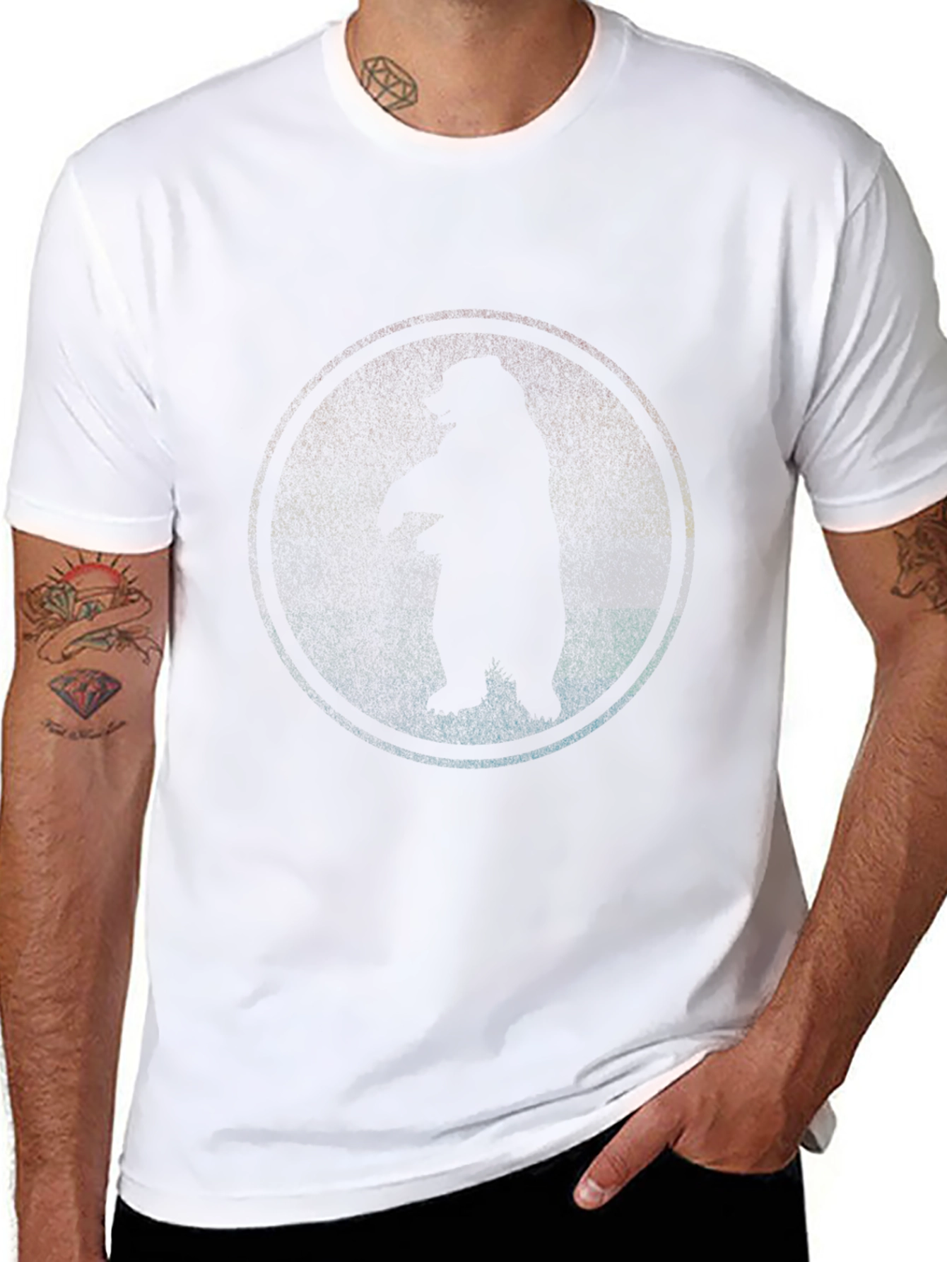 Cool Bear Silhouette Graphic Black T-Shirt