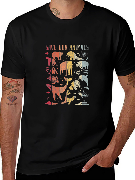 Save Our Animals Graphic Tee - Black