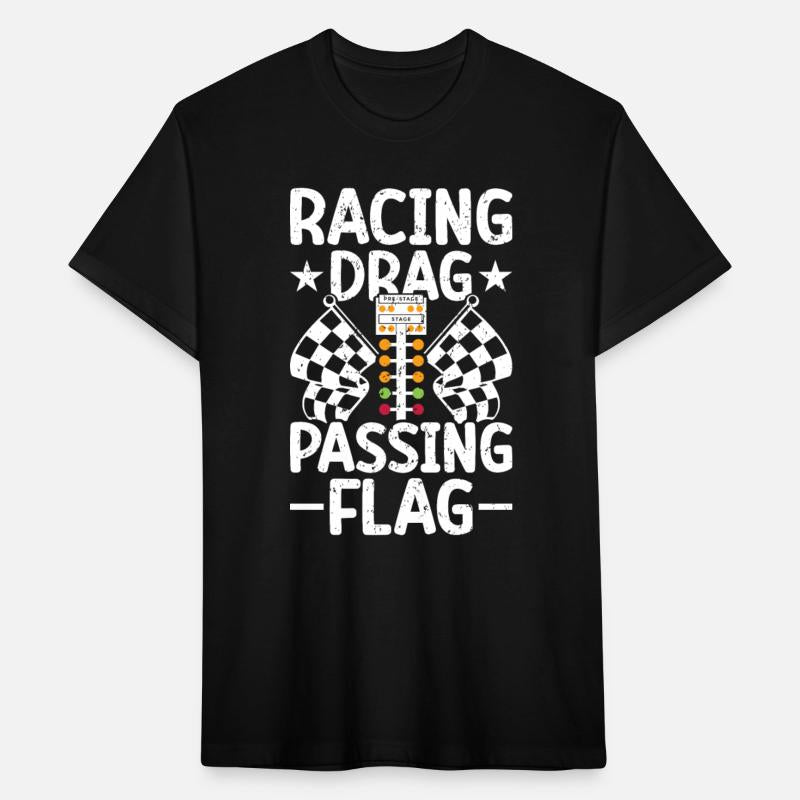 Racing drag passing Flag Drag Racing