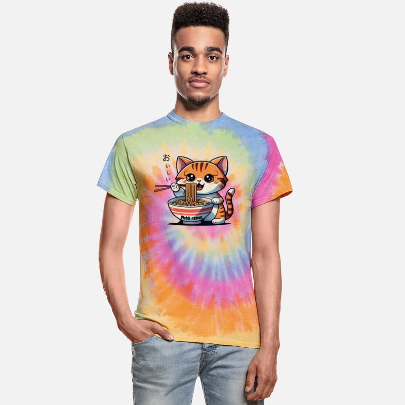 Ramen Cat Eating Oishii Noodles With Chopsticks