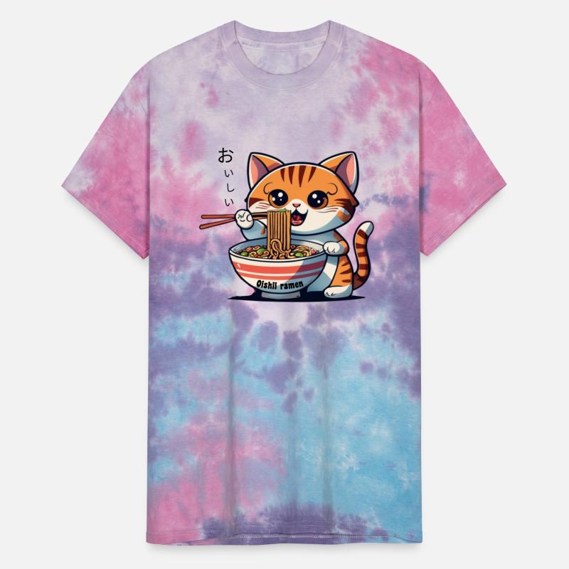 Ramen Cat Eating Oishii Noodles With Chopsticks