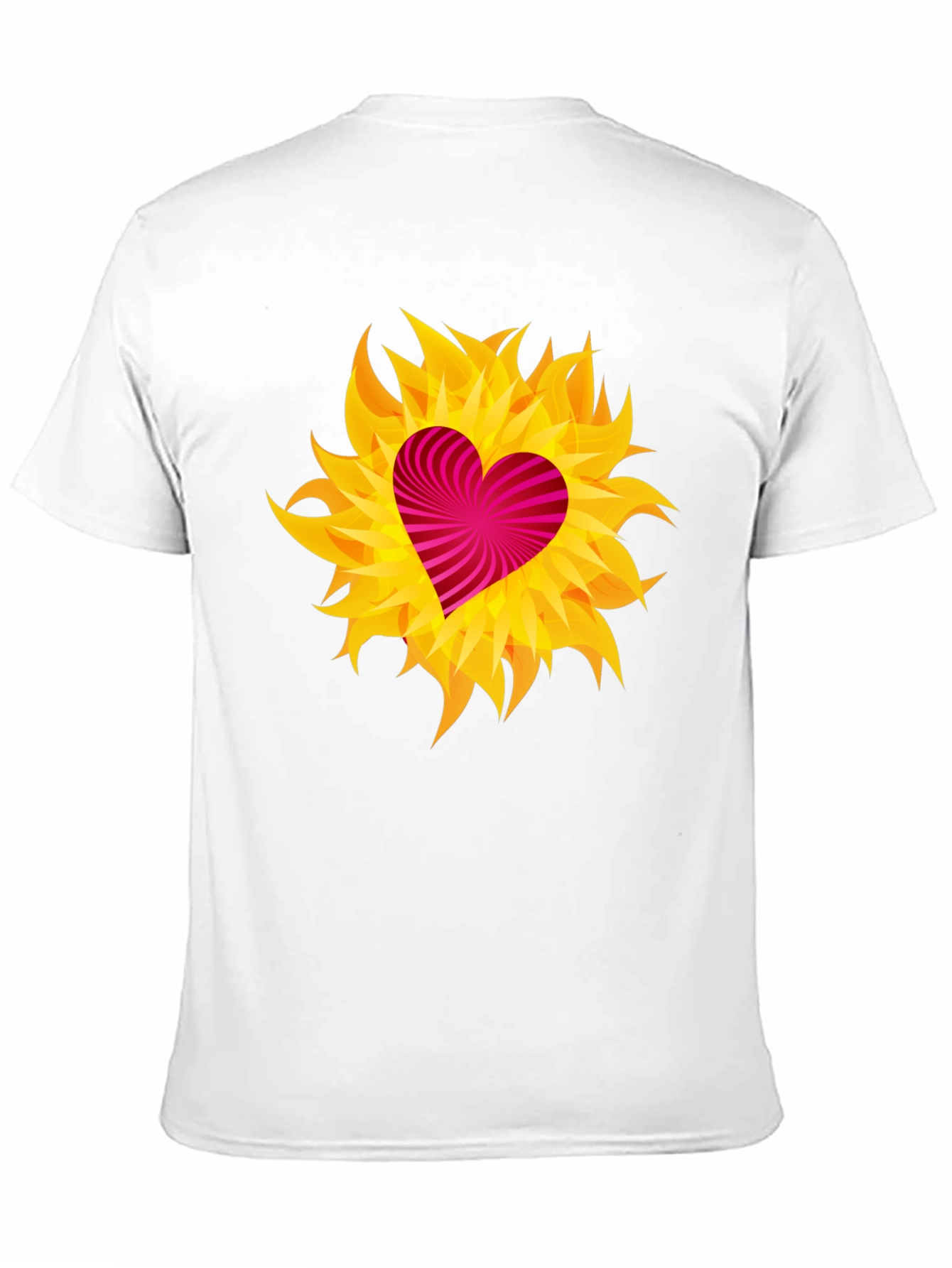 Heart Flame Graphic Tee - Black Cotton Shirt