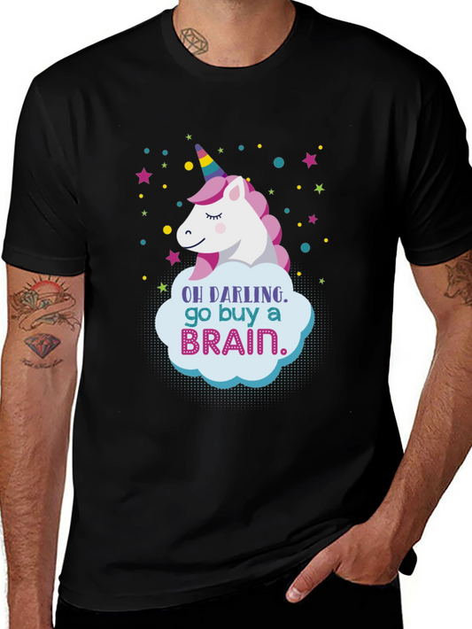 Unicorn Go Buy a Brain Graphic T-Shirt