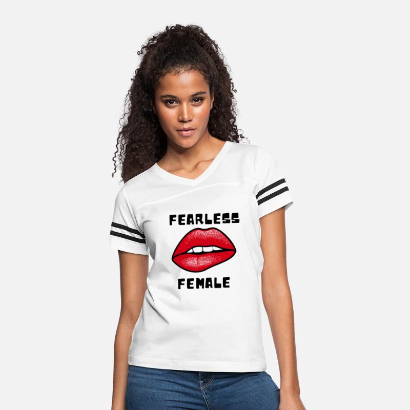 Red Black Fearless Female T Shirt