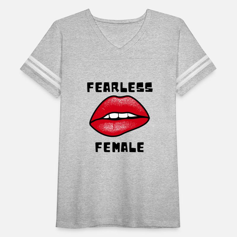 Red Black Fearless Female T Shirt