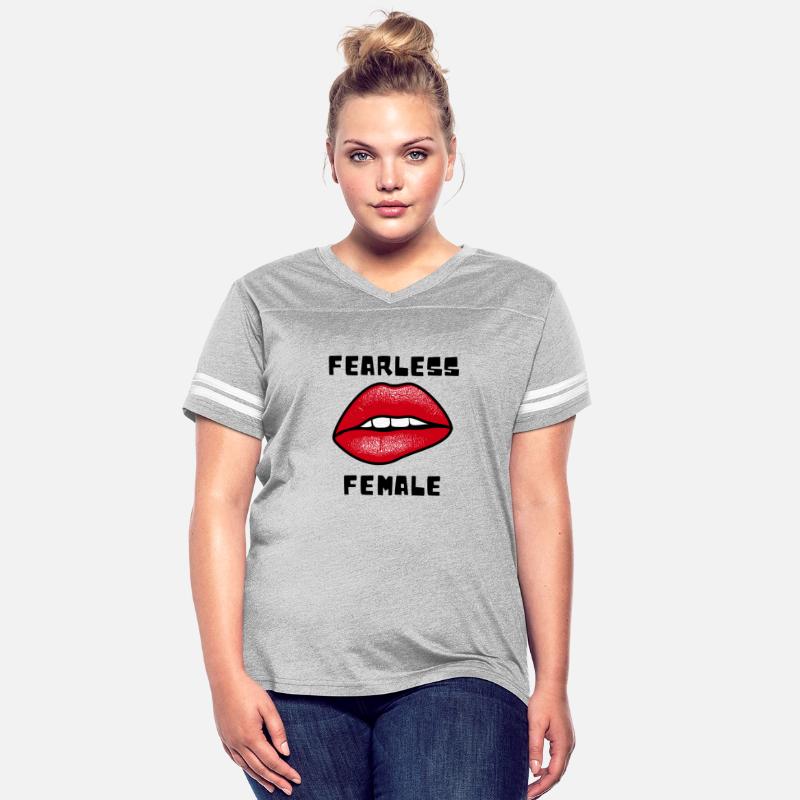 Red Black Fearless Female T Shirt