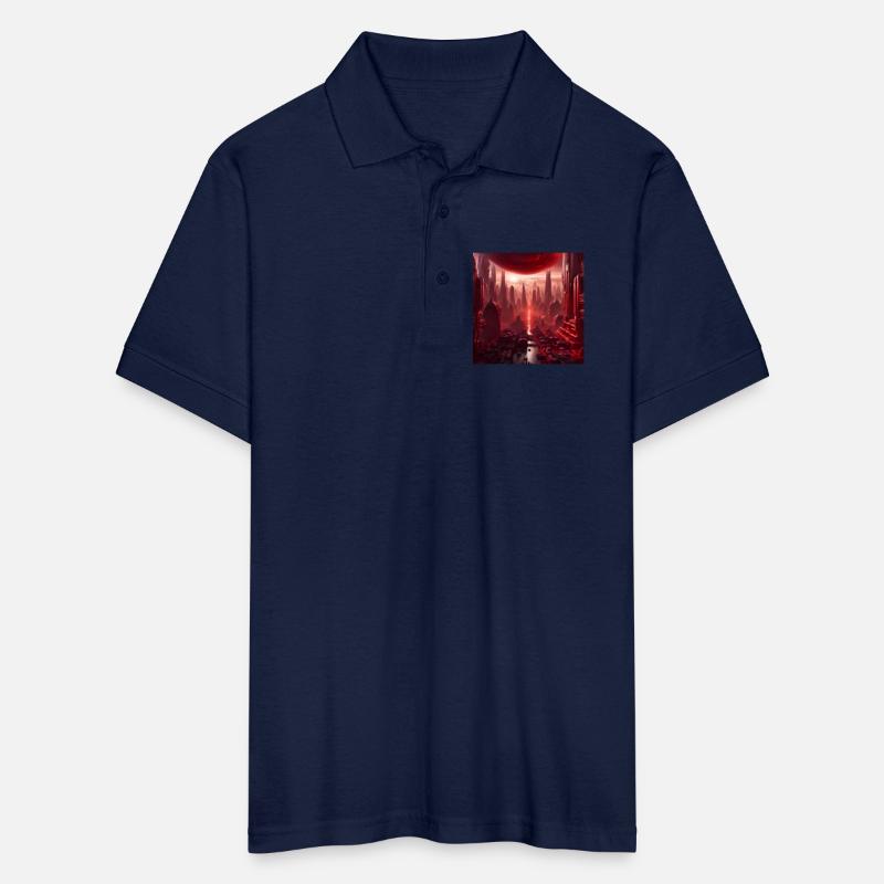 Red Megapolis City On Alien Planet Sci-Fi Topic