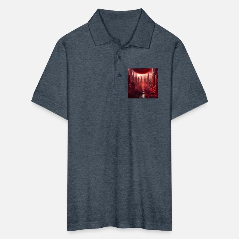 Red Megapolis City On Alien Planet Sci-Fi Topic