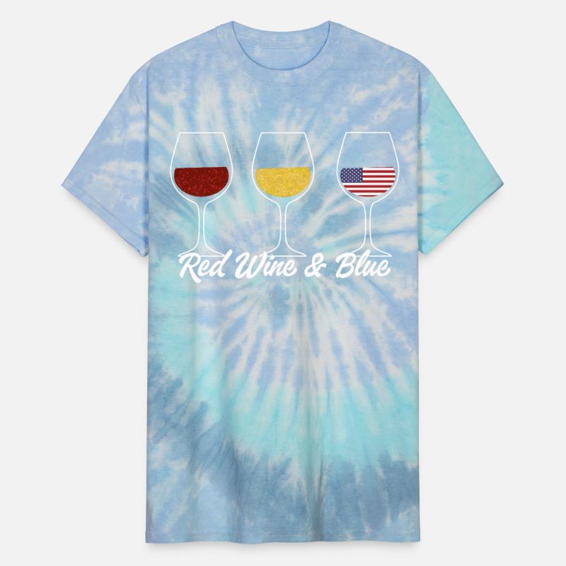 Red Wine & Blue American Flag Glasses