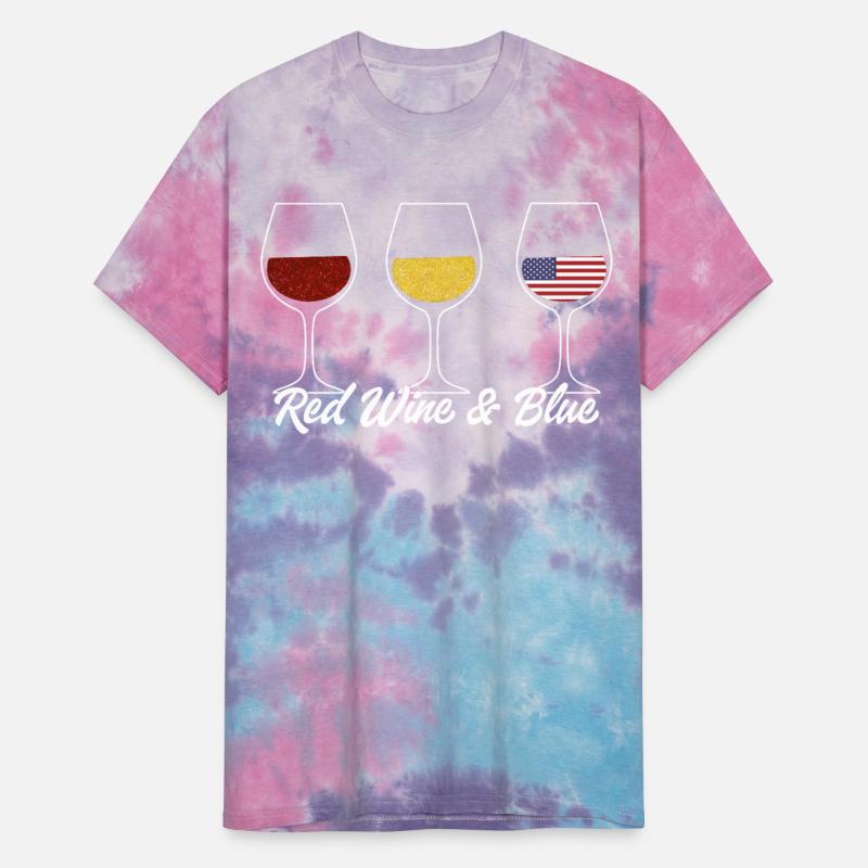 Red Wine & Blue American Flag Glasses