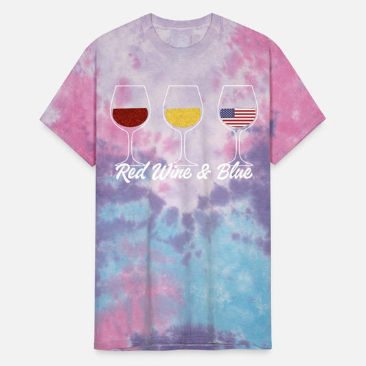 Red Wine & Blue American Flag Glasses