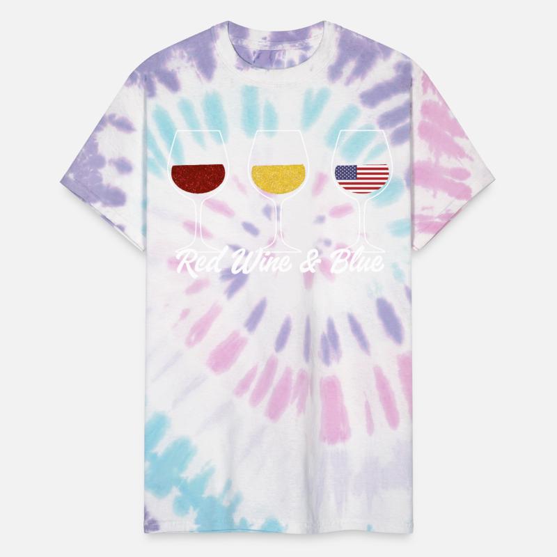 Red Wine & Blue American Flag Glasses