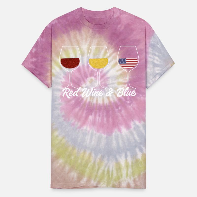 Red Wine & Blue American Flag Glasses