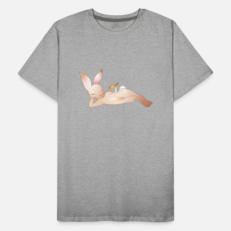 Relaxed rabbit with carrot is enjoying his life