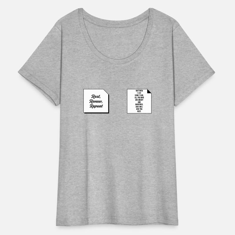 "Rest, Renew, Repeat" T-shirt.