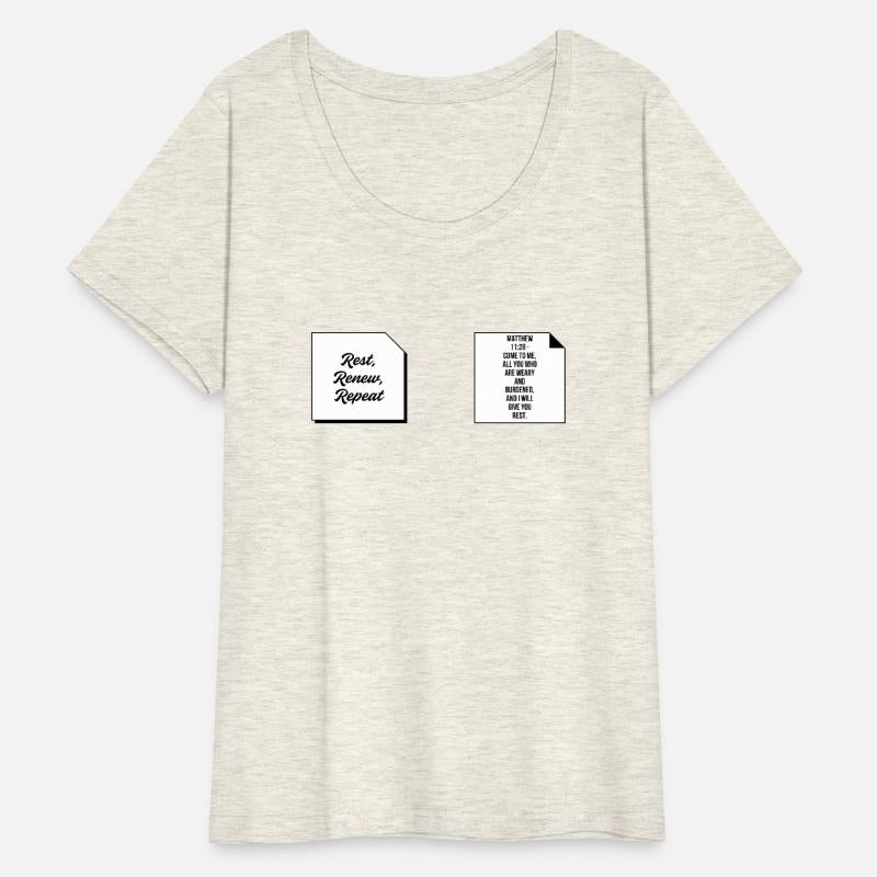 "Rest, Renew, Repeat" T-shirt.