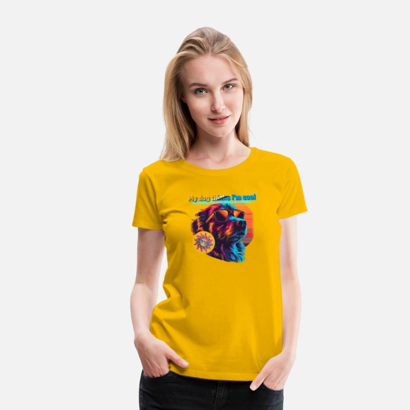 retro t shirt design maker featuring cool dog