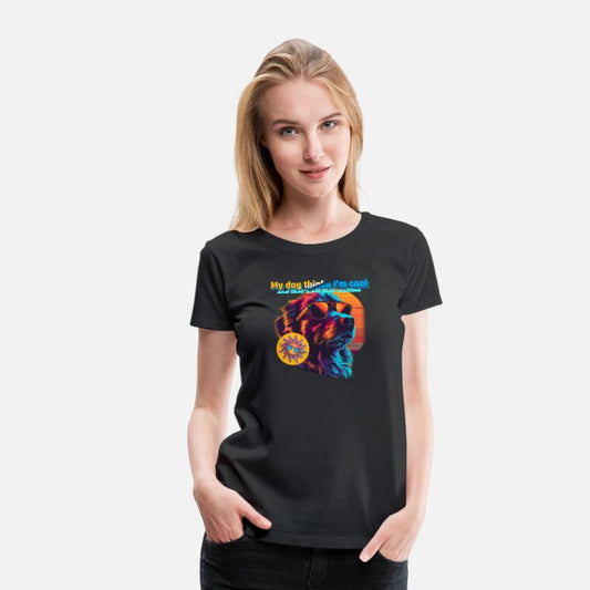 retro t shirt design maker featuring cool dog