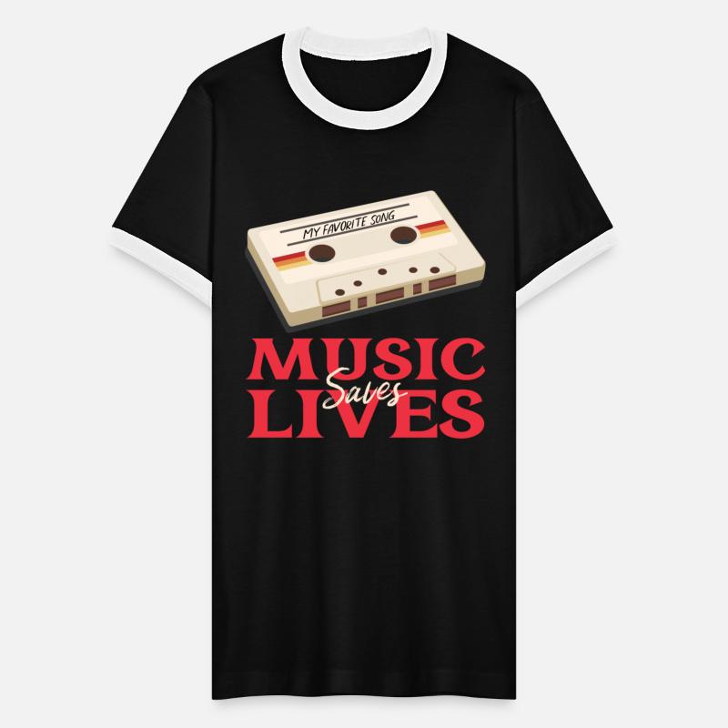 Retro vintage style. Music Saves Lives. 80s