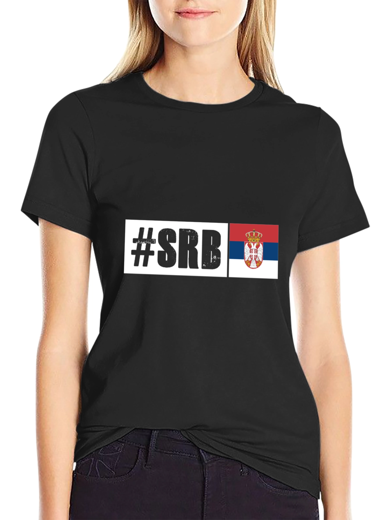 Serbia Pride Black T-Shirt #SRB Flag