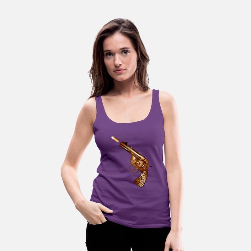 richly decorated steampunk revolver with cartridge