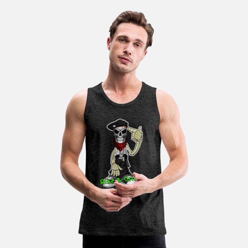 RISE AND GRIND SKELETON MAN LOGO DESIGNED BY CON