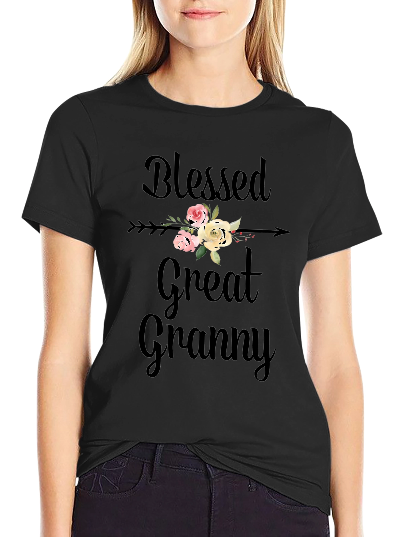 Blessed Great Granny Floral T-Shirt