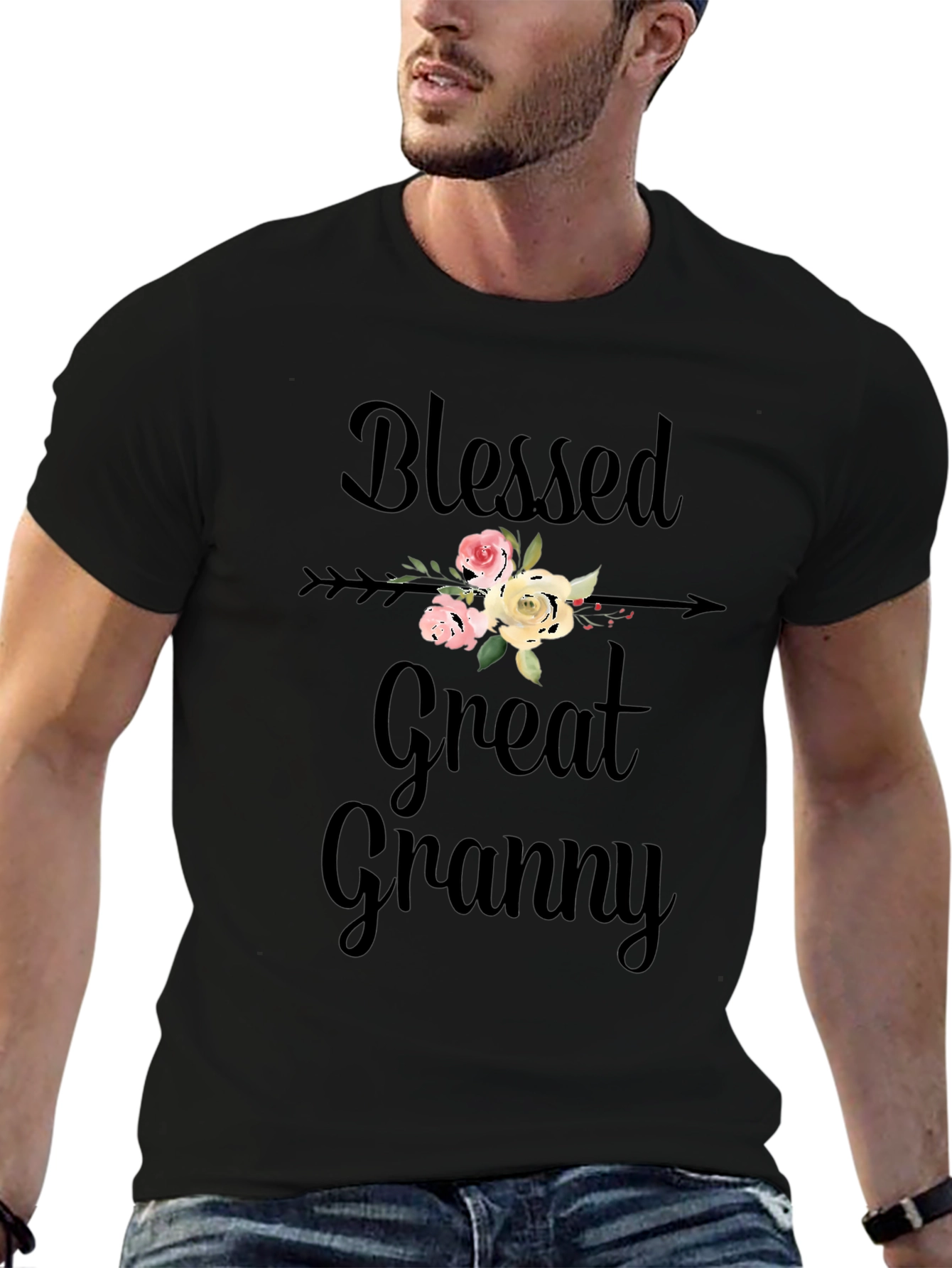 Blessed Great Granny Floral T-Shirt