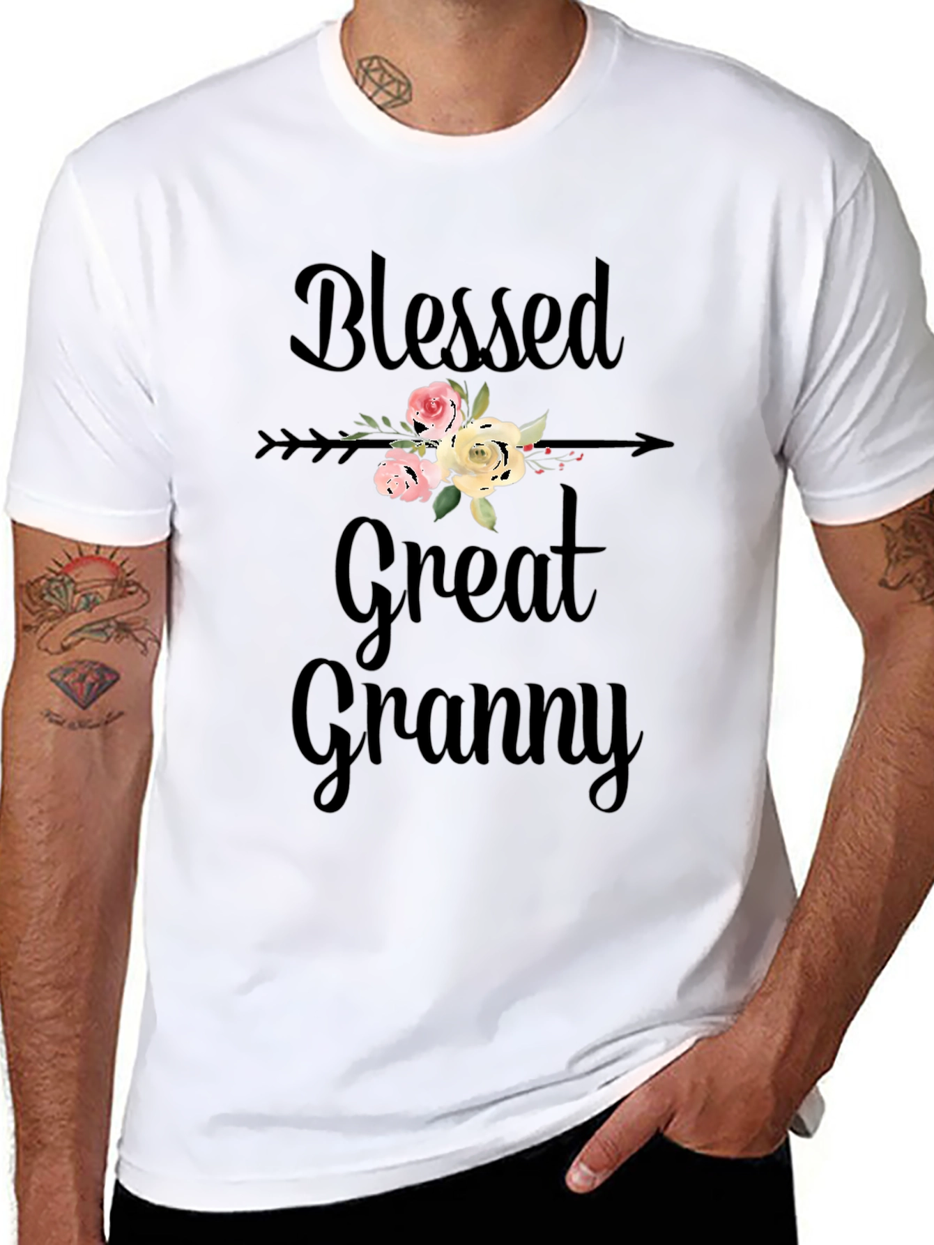 Blessed Great Granny Floral T-Shirt
