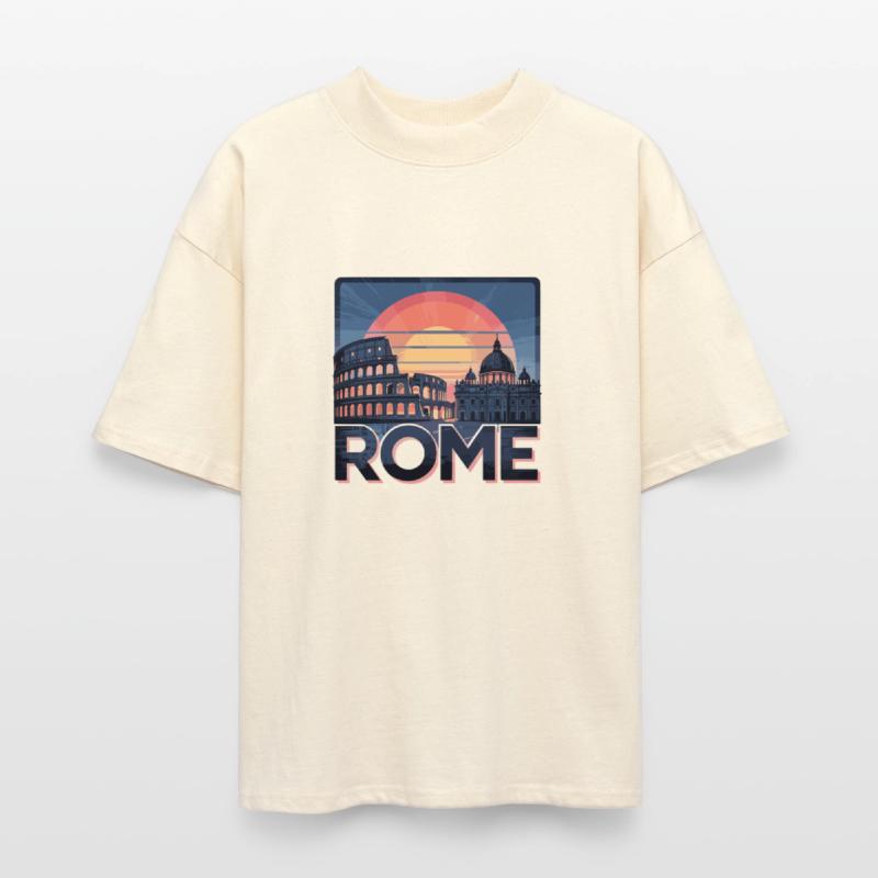 Rome Skyline with Colosseum and St. Peter’s Dome