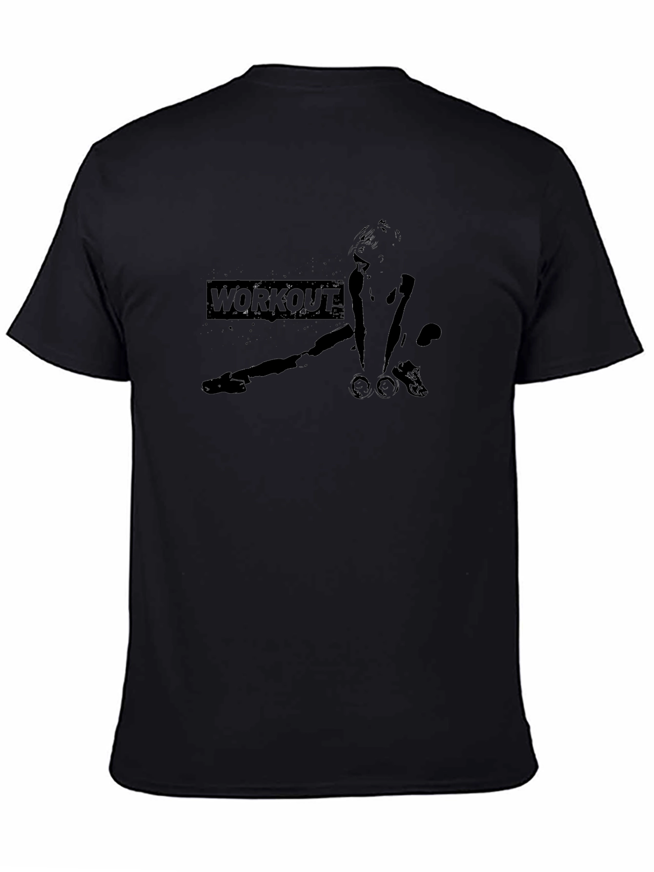 Workout Graphic T-Shirt - Black Fitness Tee