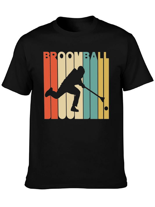 Retro Broomball Player T-Shirt