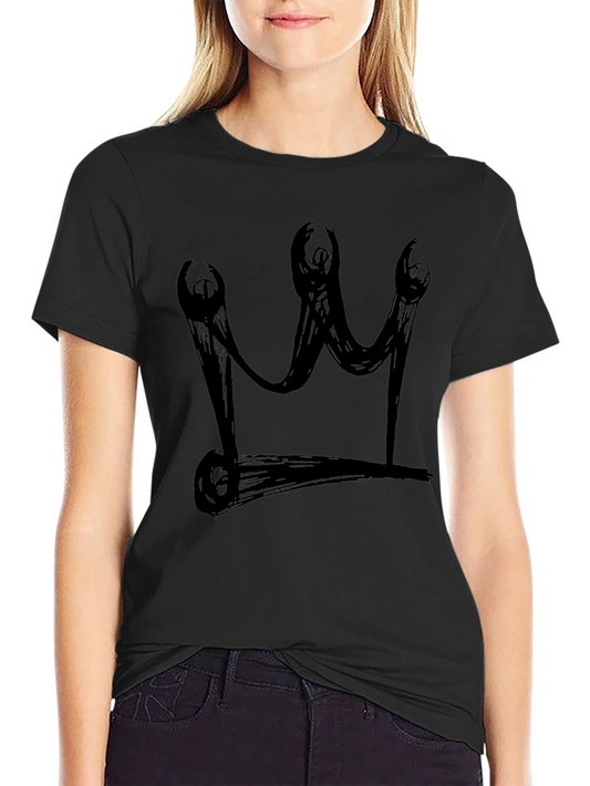 Crown Graphic Black T-Shirt - Modern Artistic Tee
