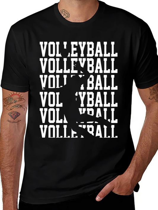 Volleyball Graphic T-Shirt - Sporty Black Tee