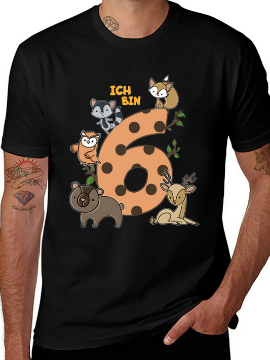Kids 6th Birthday Forest Animals T-Shirt