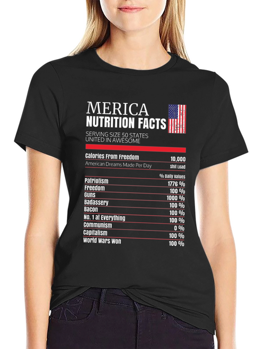 Merica Nutrition Facts Patriotic T-Shirt
