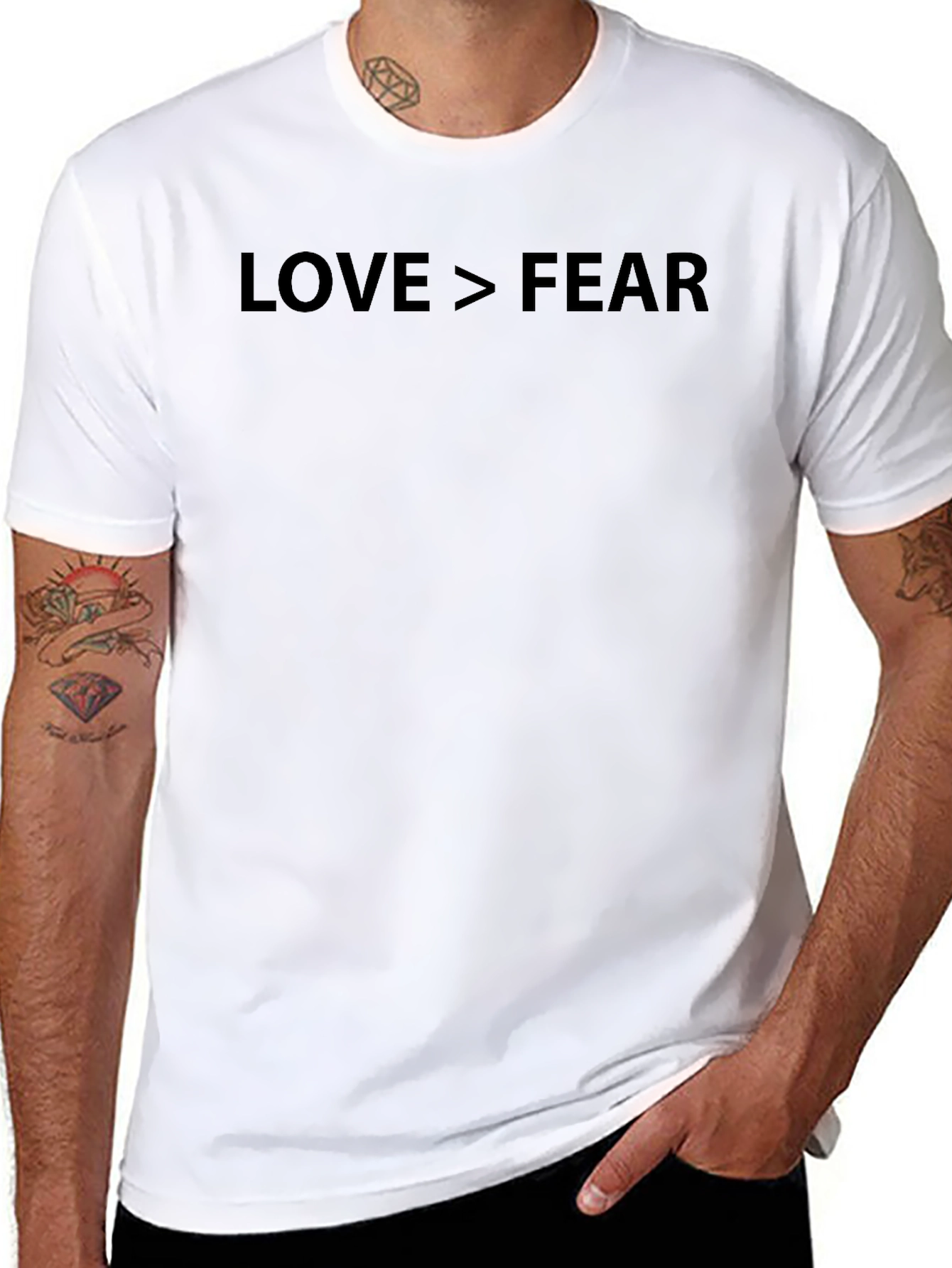 Love > Fear T-Shirt - Motivational Graphic Tee