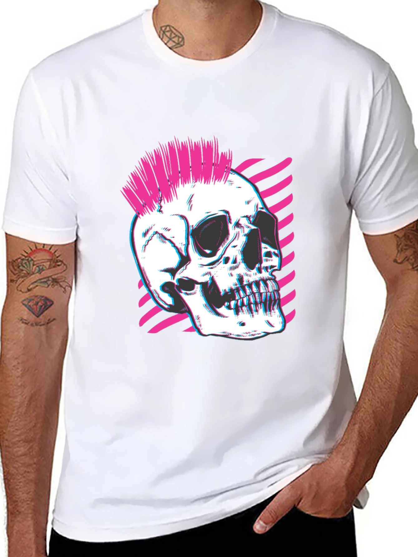 Punk Skull Graphic Tee - Edgy Fashion