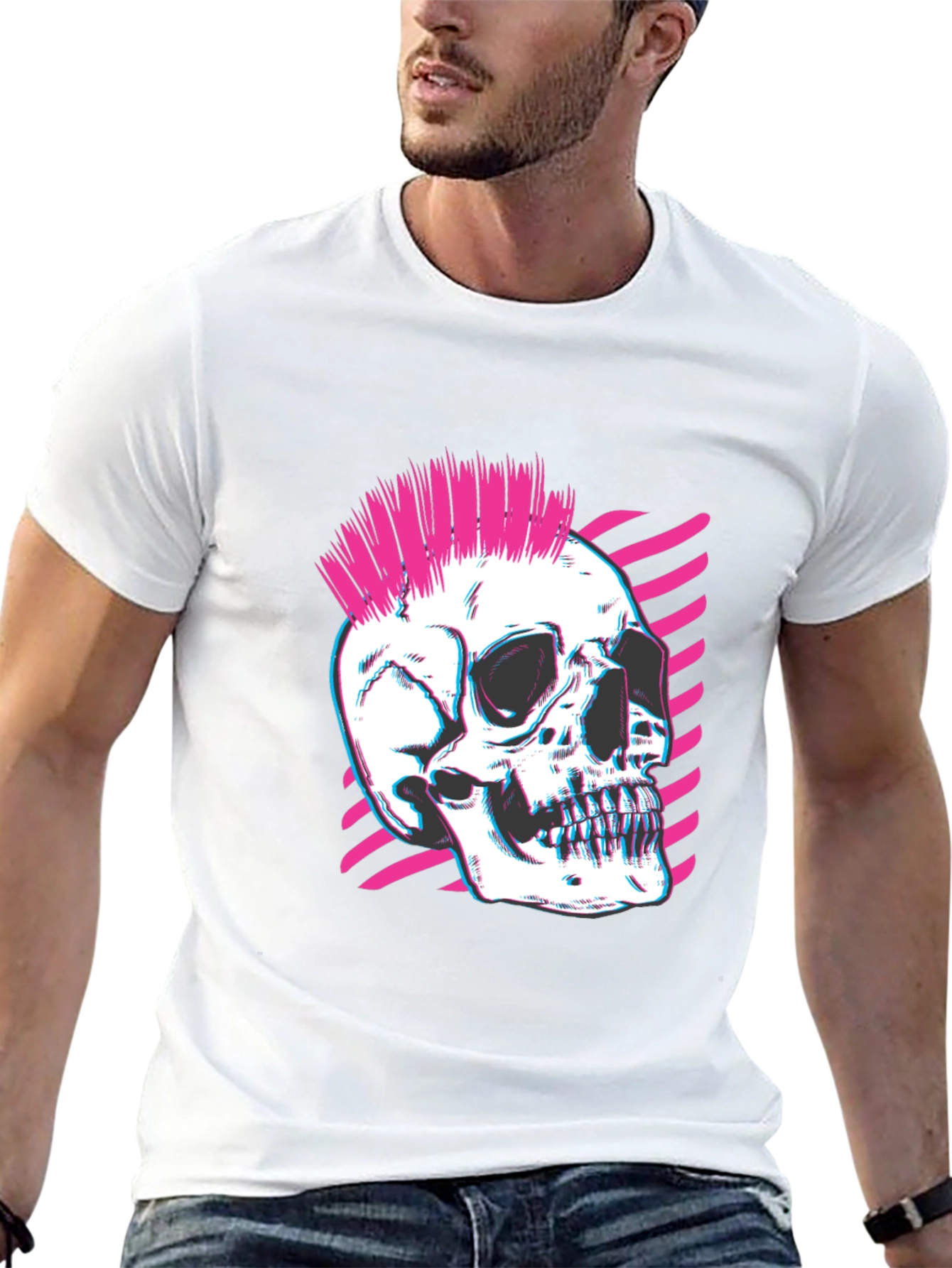 Punk Skull Graphic Tee - Edgy Fashion