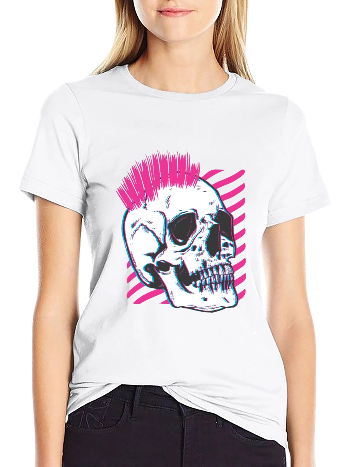 Punk Skull Graphic Tee - Edgy Fashion
