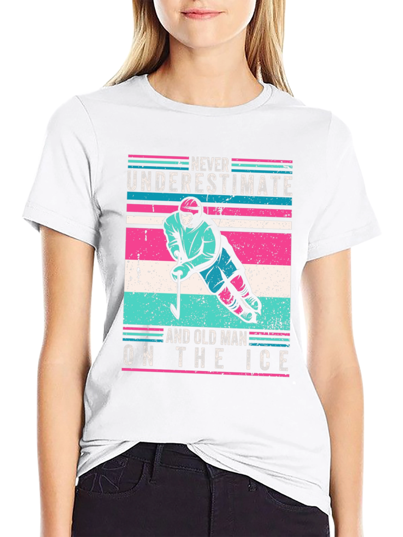 Old Man Hockey T-Shirt - Never Underestimate!