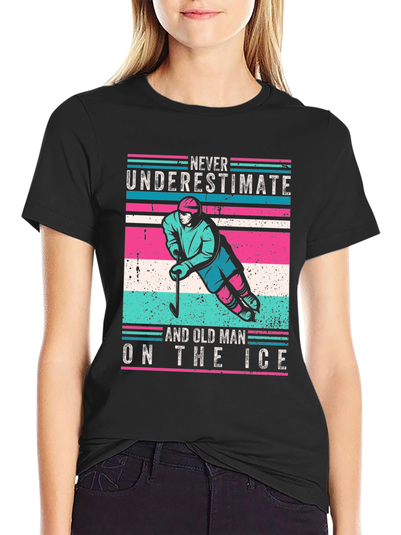 Old Man Hockey T-Shirt - Never Underestimate!