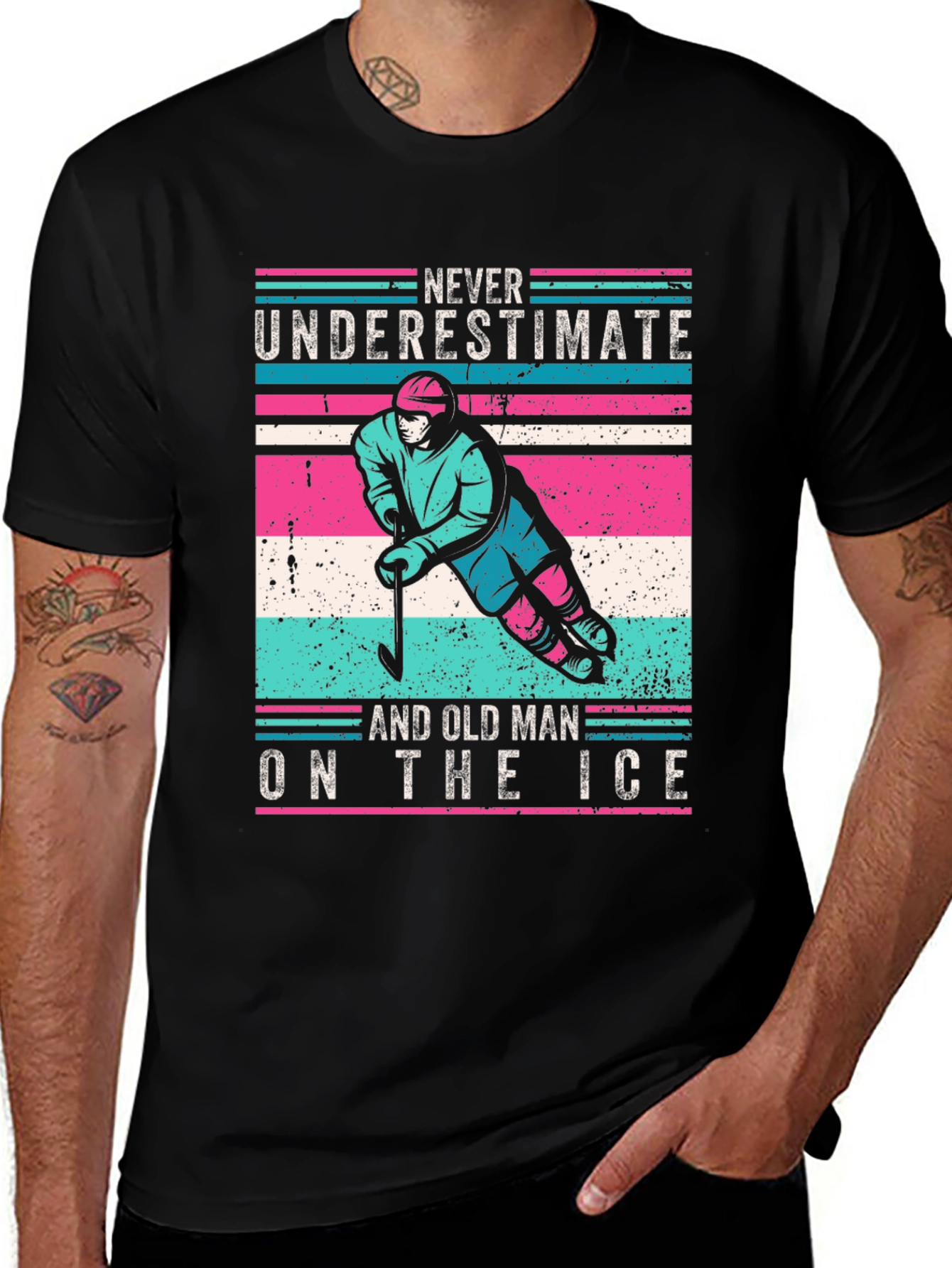 Old Man Hockey T-Shirt - Never Underestimate!