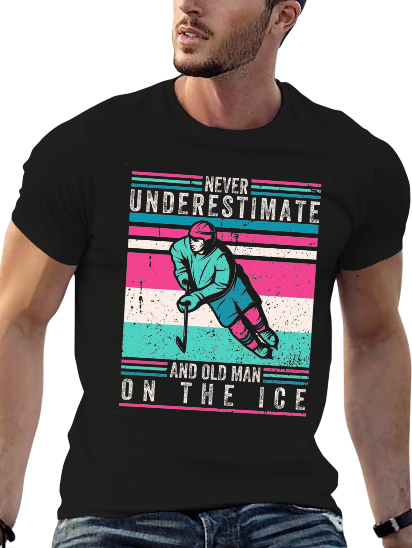 Old Man Hockey T-Shirt - Never Underestimate!