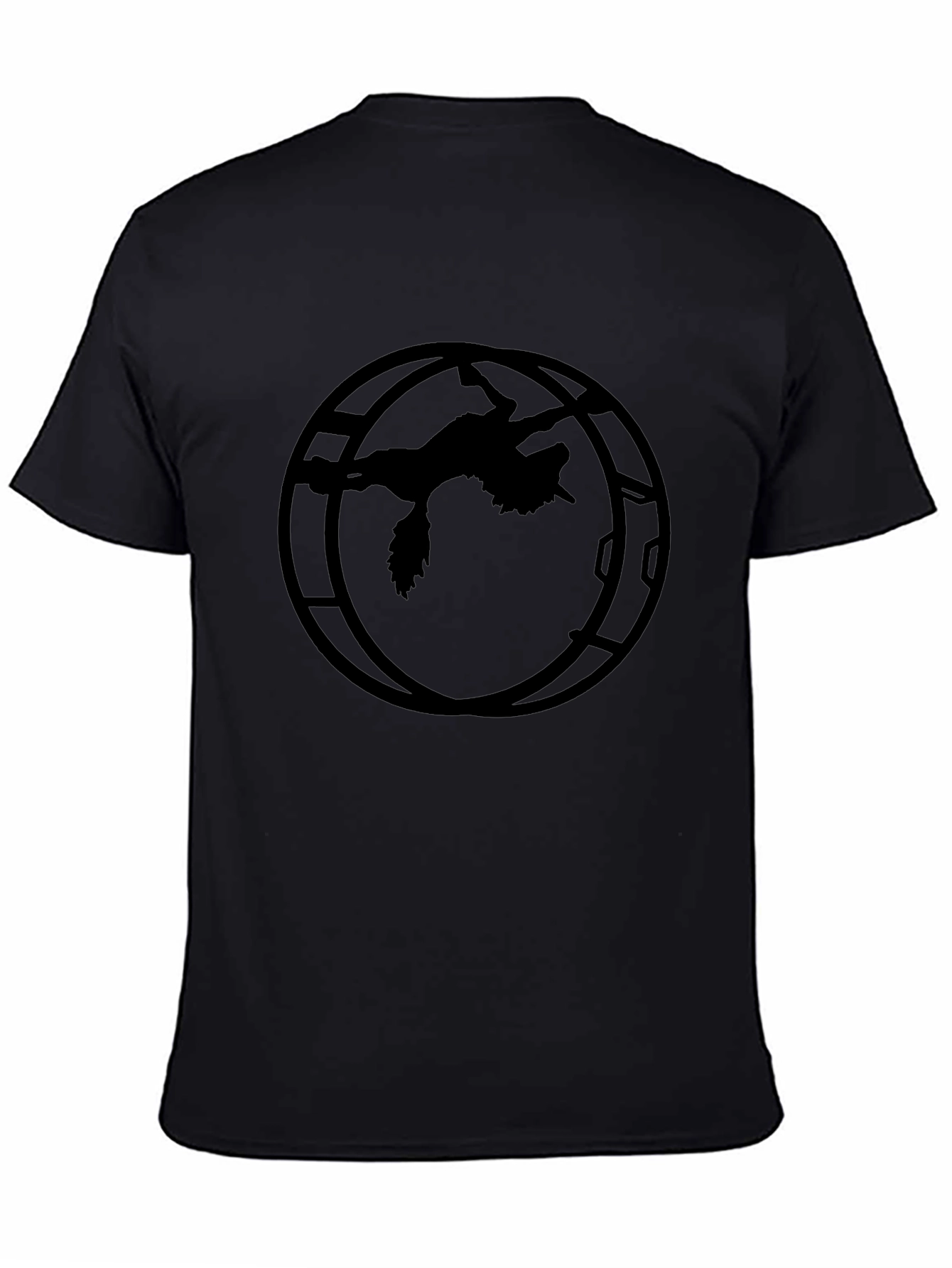 Mens Black Graphic T-Shirt - Wolf Silhouette Design