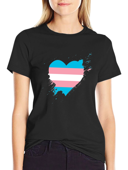 Transgender Pride Heart T-Shirt - Black