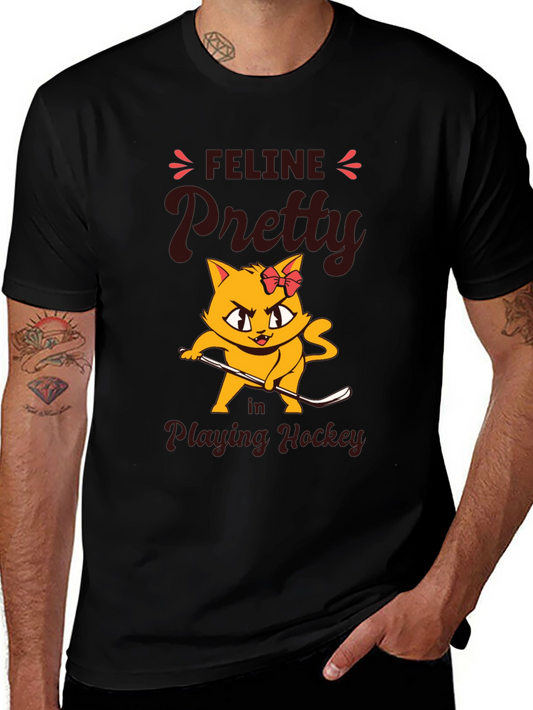 Feline Pretty Hockey Cat T-Shirt