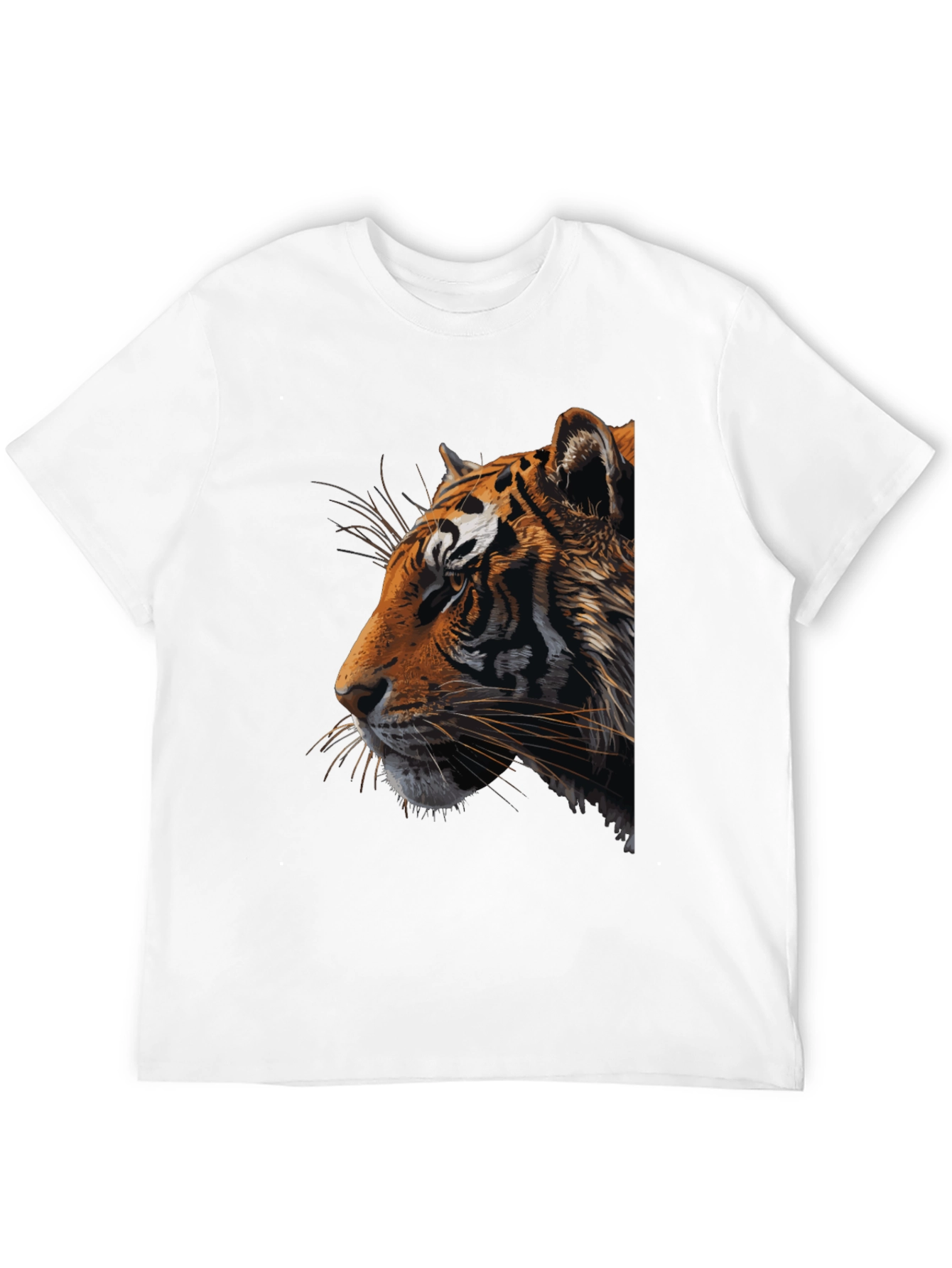 Tiger Graphic Print Crew Neck T-Shirt
