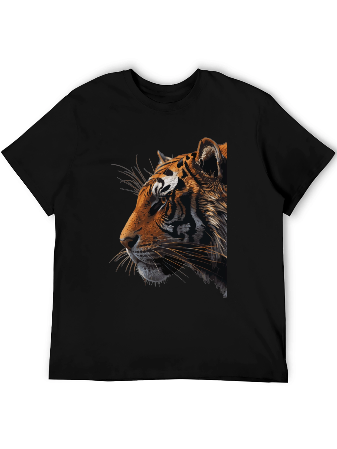 Tiger Graphic Print Crew Neck T-Shirt