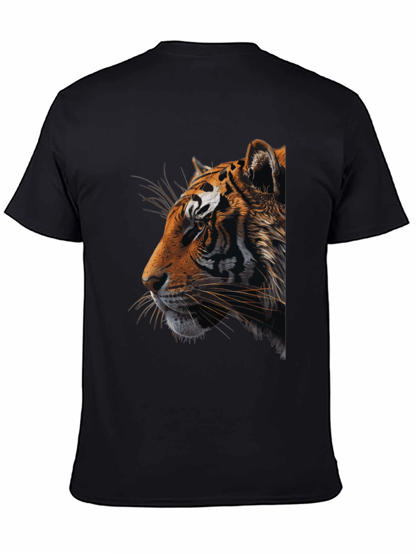 Tiger Graphic Print Crew Neck T-Shirt